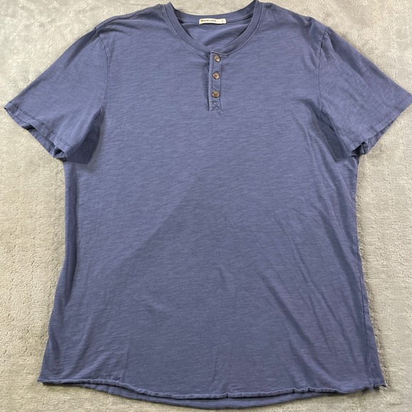 Marine Layer Other - Marine Layer Mens Henley T Shirt Blue Cotton Blend Short Sleeve Size L